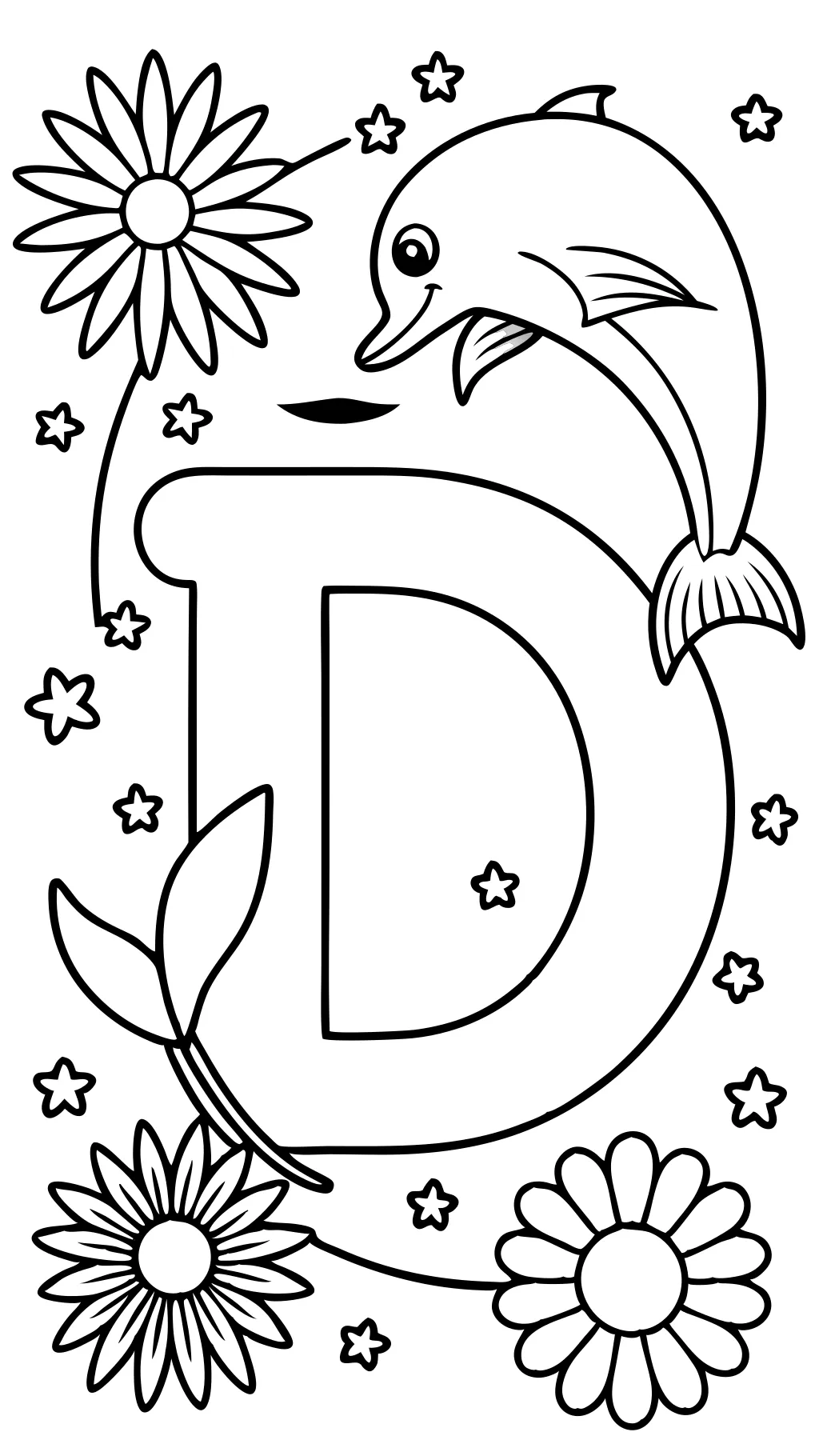 coloring pages for the letter d